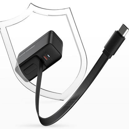 Recci RC102E GaN Teknolojili Hızlı Şarj Başlığı USB-A to Type-C PD 40W Type-C Kablolu Şarj Seti Siyah