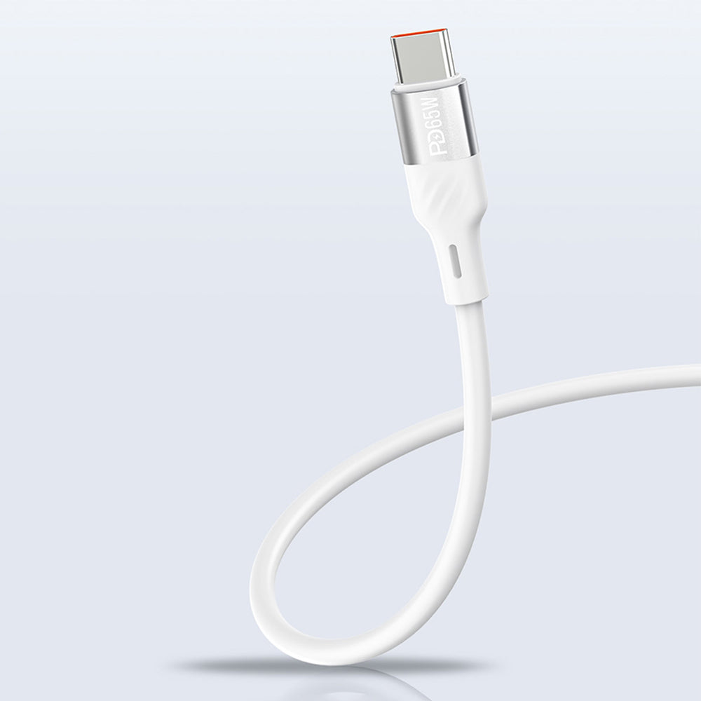 Recci RC83ECC GaN Teknolojili Hızlı Şarj Başlığı USB-A to Type-C PD 35W Kablolu Şarj Seti Beyaz