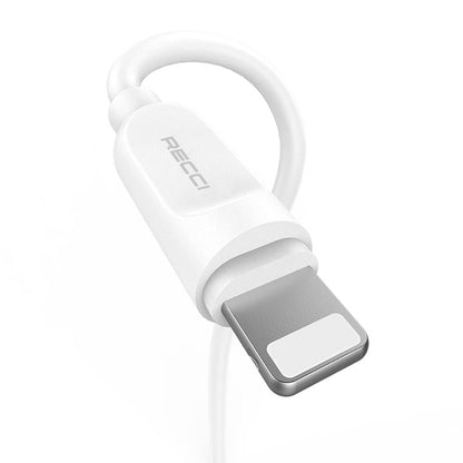 Recci RCL-P100 City of Sky Serisi Lightning to USB-A Data ve Şarj Kablosu 1M Beyaz