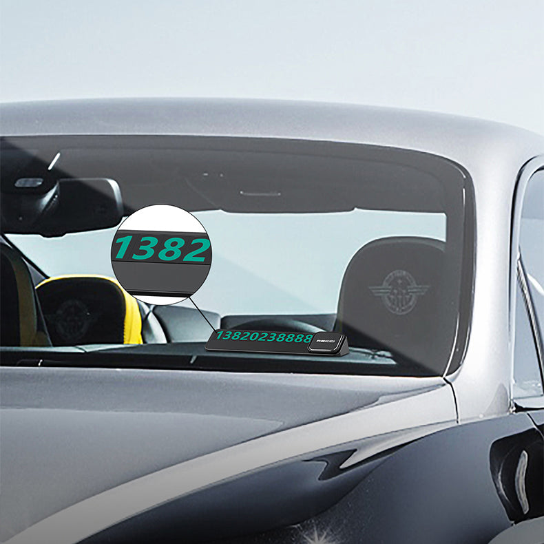 Recci RCS-C03 Gece Görülebilir ve Gizlenebilir Numara Özellikli Araç Park Numaratörü Siyah