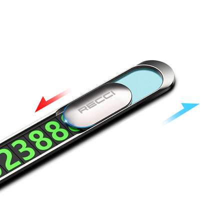 Recci RCS-C06 Plating Kaplama Yüzey Gece Görülebilir ve Gizlenebilir Numara Özellikli Araç Park Numaratörü Gri