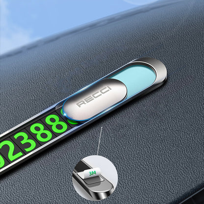 Recci RCS-C06 Plating Kaplama Yüzey Gece Görülebilir ve Gizlenebilir Numara Özellikli Araç Park Numaratörü Gri