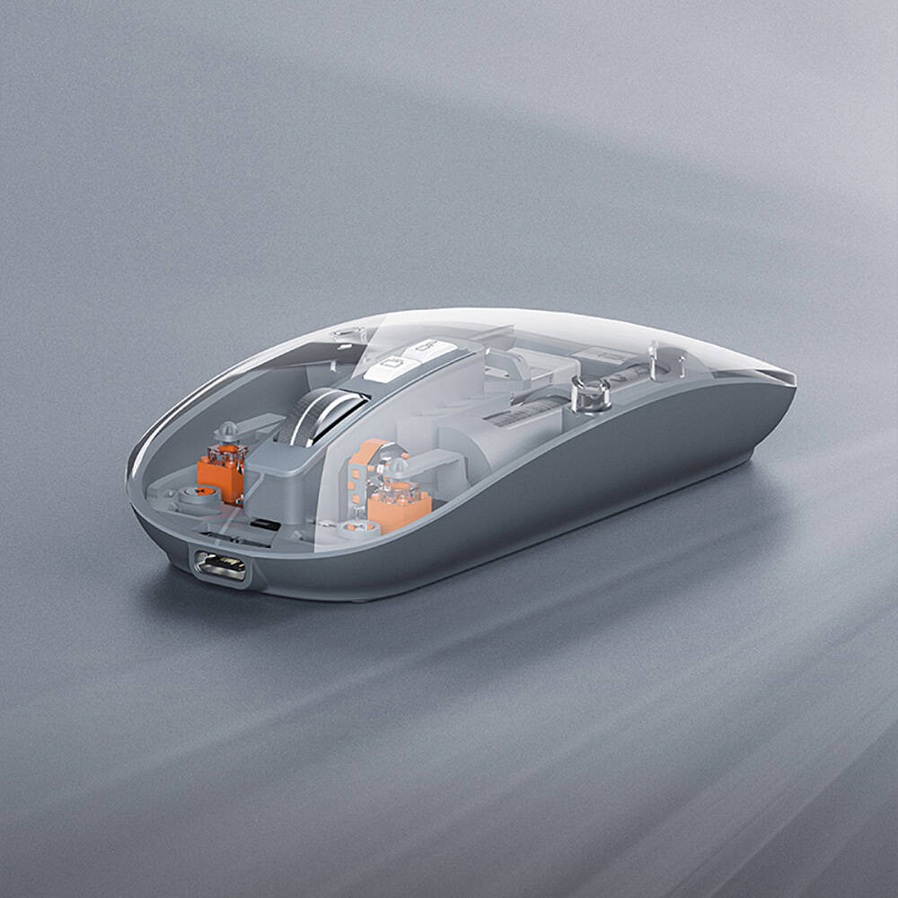Recci RCS-M01 Space Capsule Serisi Multimod Kablosuz Şeffaf Tasarım Mouse Gri