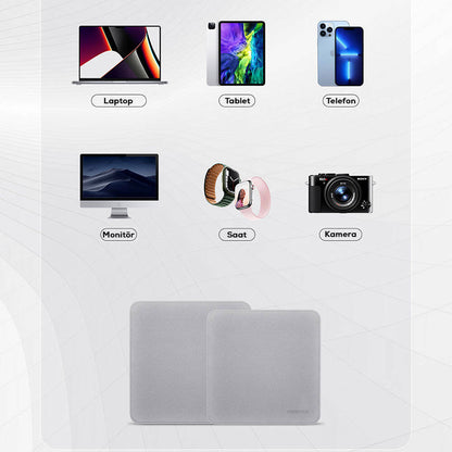 Recci RCS-S05 Mikrofiber Kompozit Ultrasonik Kaplama Nano Dokulu Parlatma ve Temizleme Bezi Gri