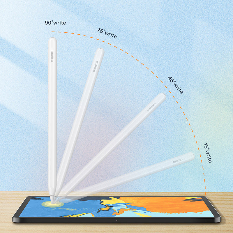 Recci RCS-S07 Dokunmatik Kalem Palm-Rejection Eğim Özellikli Çizim Kalemi Beyaz