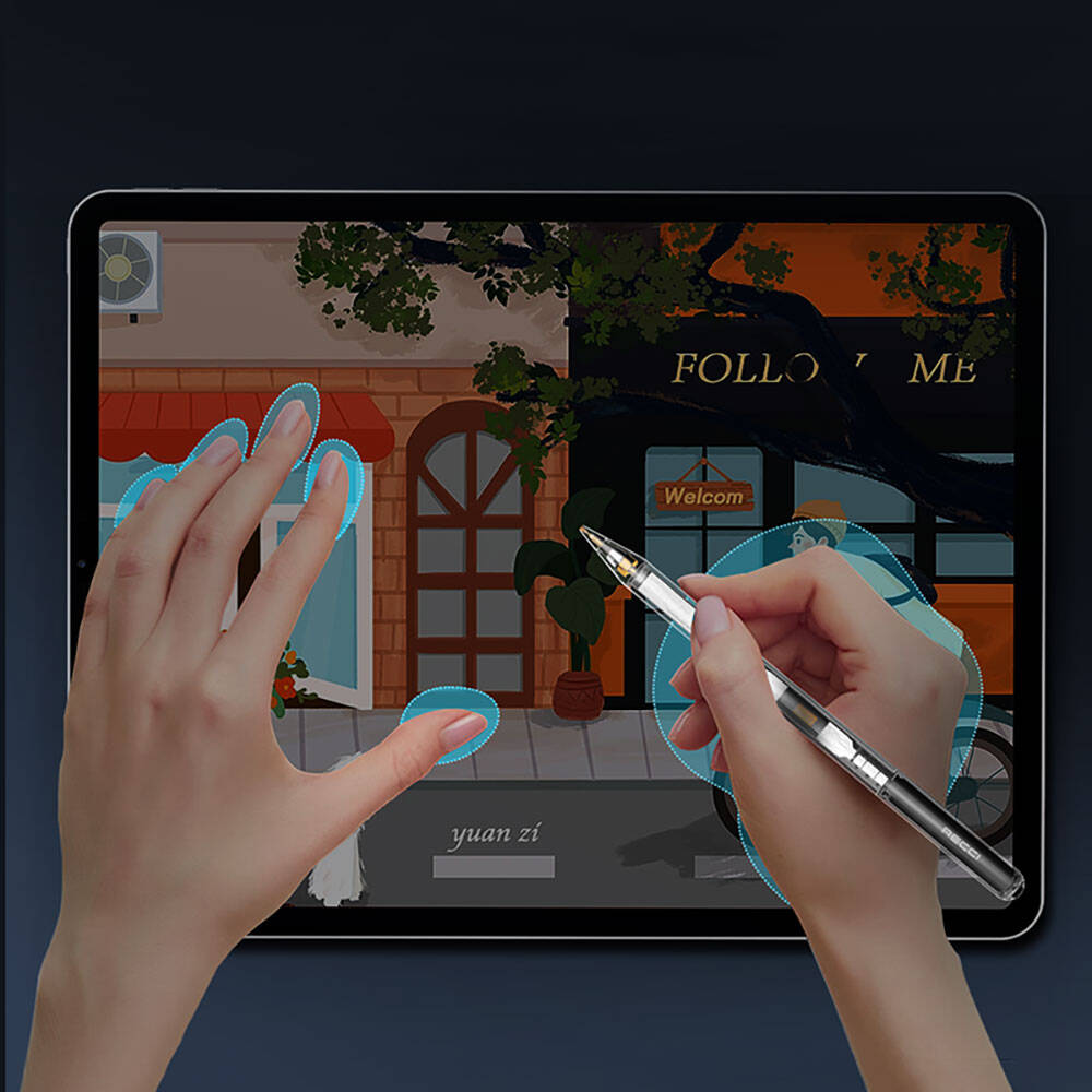 Recci RCS-S28 Dokunmatik Kalem Palm-Rejection Eğim Özellikli Çizim Kalemi Renksiz