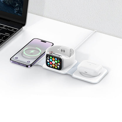 Recci RCW-36 3in1 Katlanabilir Magnetik Kablosuz Şarj Standı Beyaz