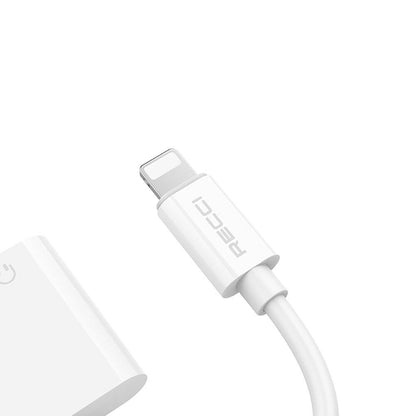 Recci RDS-A01 Lightning 2in1 Şarj ve Ses Adaptörü Beyaz