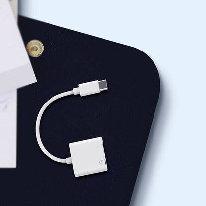 Recci RDS-A02 Type-C 2in1 Şarj ve Ses Adaptörü Beyaz