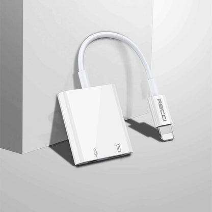 Recci RDS-A10 Lightning PD3.0 2in1 Şarj ve Ses Adaptörü Beyaz