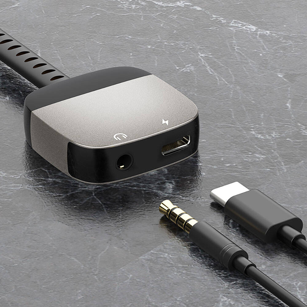 Recci RDS-A13 Type-C 2in1 Şarj ve Ses Adaptörü Siyah