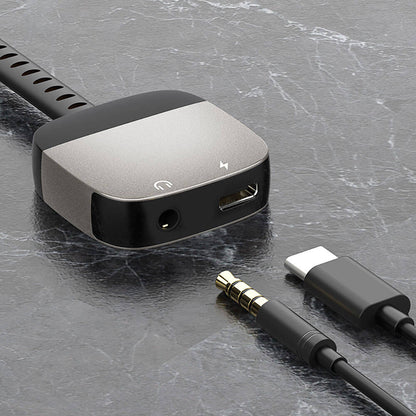 Recci RDS-A13 Type-C 2in1 Şarj ve Ses Adaptörü Siyah