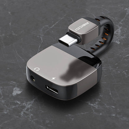 Recci RDS-A13 Type-C 2in1 Şarj ve Ses Adaptörü Siyah