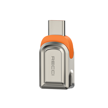 Recci RDS-A16C Ultra Hızlı Veri Aktarıcı Adaptör USB 3.0 to Type-C OTG Gri