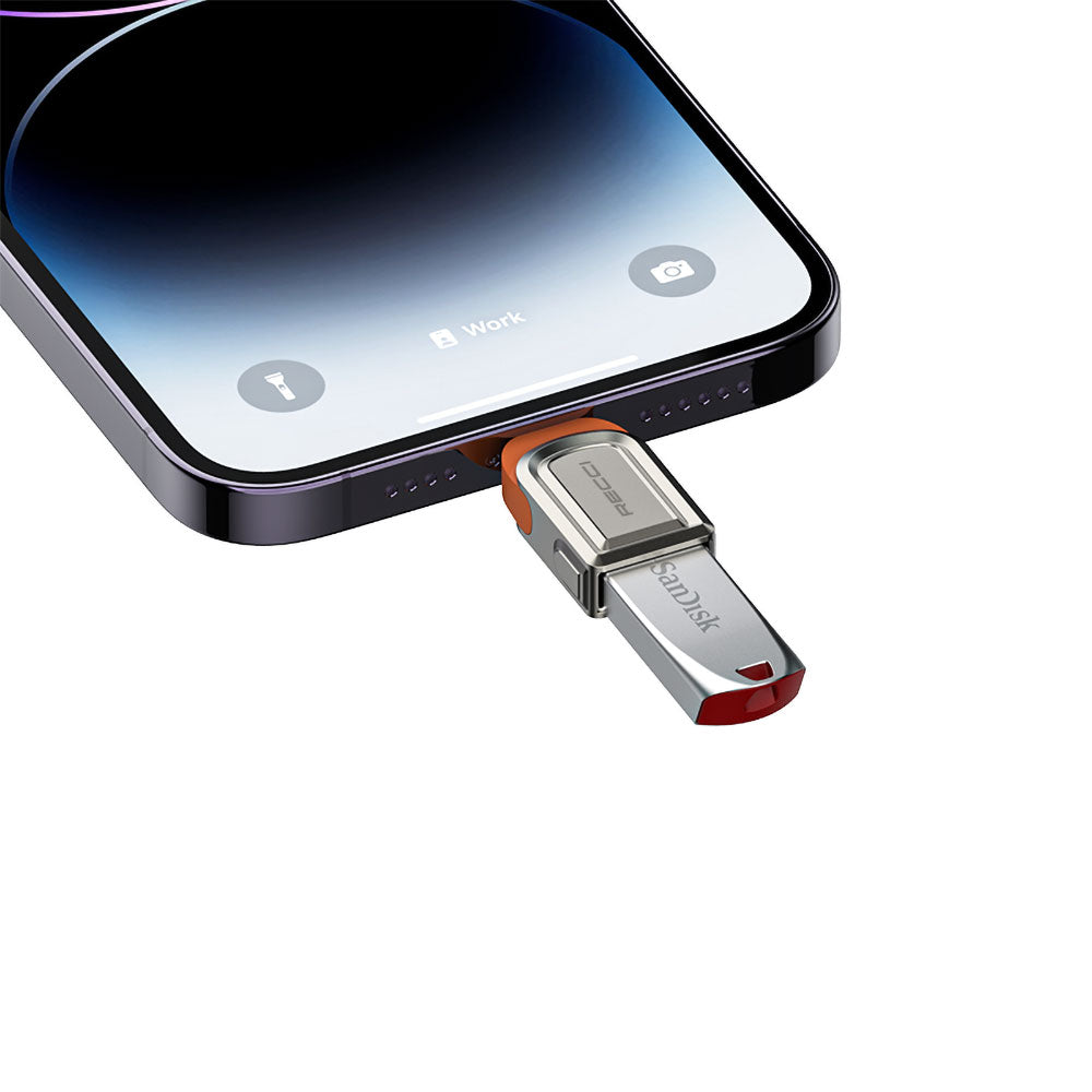Recci RDS-A16L Ultra Hızlı Veri Aktarıcı Adaptör USB 3.0 to Lightning OTG Gri