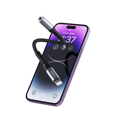 Recci RDS-A23 3.5mm to Lightning Audio Kablo Gri