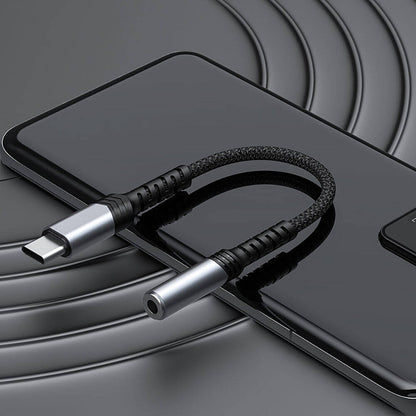 Recci RDS-A25 3.5mm to Type-C Audio Kablo Gri