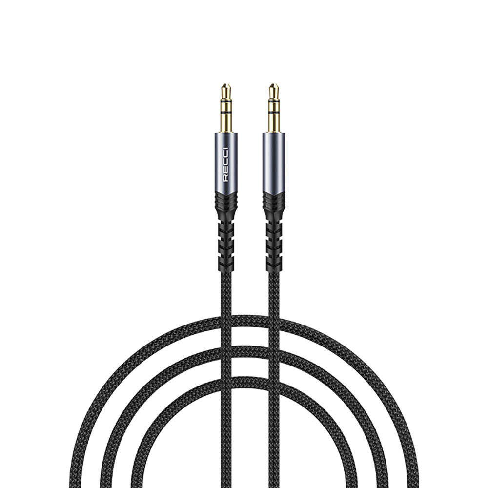 Recci RDS-A28 3.5mm to 3.5mm AUX Audio Kablo Gri