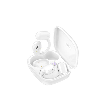 Recci REP-W76 OWS Wireless Hi-Fi Ses Kaliteli Dijital Led Göstergeli Bluetooth v5.3 Elegant Serisi Kulak İçi Kulaklık Beyaz