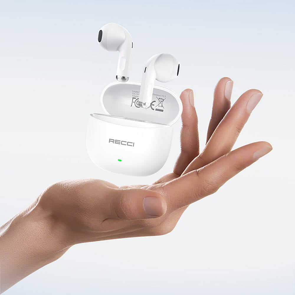 Recci REP-W81 Melody Serisi Hi-Fi Ses Kaliteli TWS Kulak İçi Bluetooth v5.3 Kulaklık Beyaz