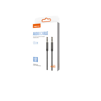 Recci RH01 3.5mm to 3.5mm AUX Audio Kablo Siyah