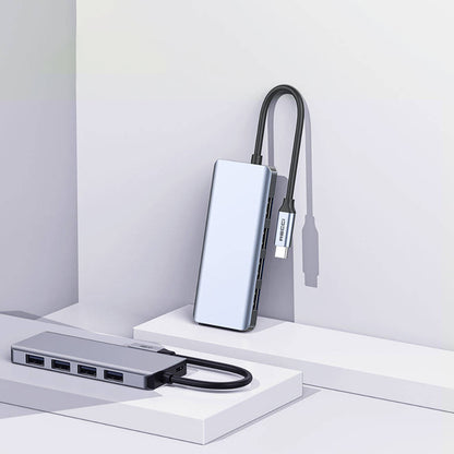 Recci RH06 Type-C to 4 USB3.0 + Micro Bağlantı Özellikli 5in1 USB Çoğaltıcı Hub Gri