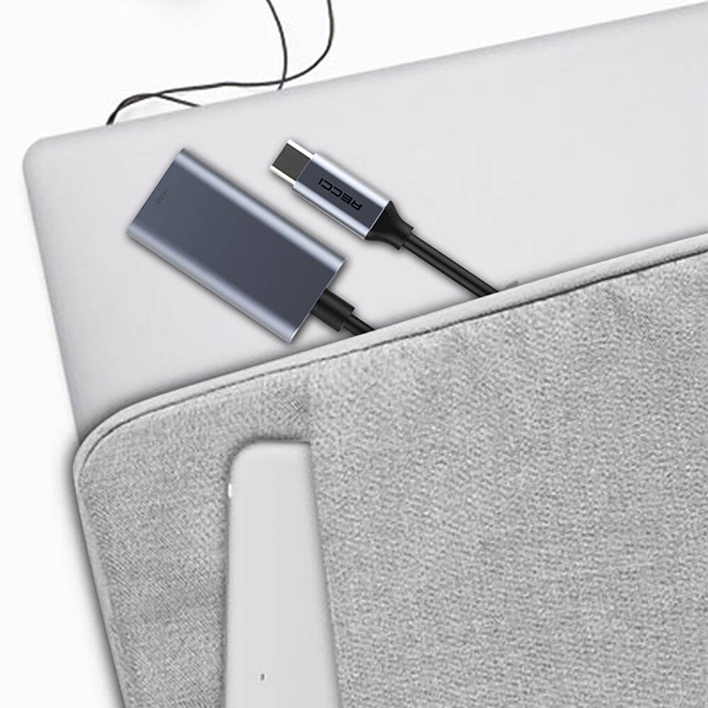 Recci RH11 HDMI to Type-C Dönüştürücü Kablo Gri