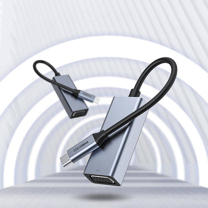 Recci RH12 VGA to Type-C Dönüştürücü Kablo Gri