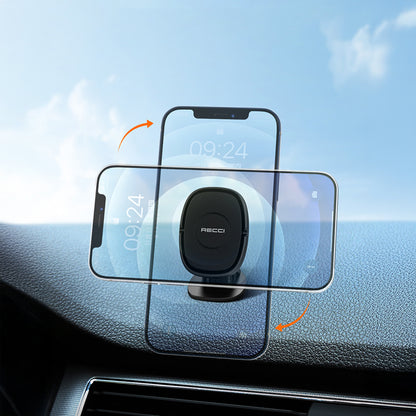 Recci RHO-C18 Güçlü Magnetik 360 Derece Dönebilen Düz Zemin Araç Telefon Tutucu Siyah