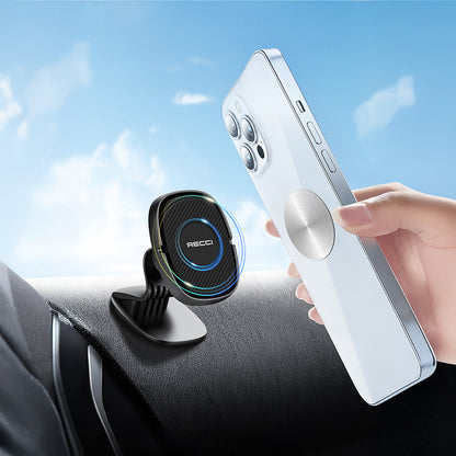 Recci RHO-C18 Güçlü Magnetik 360 Derece Dönebilen Düz Zemin Araç Telefon Tutucu Siyah
