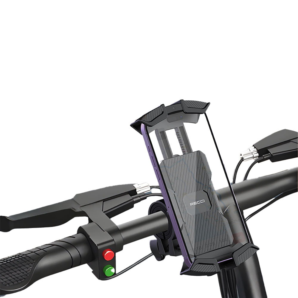 Recci RHO-C33 360° Derece Dönebilen Ayarlanabilir Motosiklet ve Bisiklet Telefon Tutucu Siyah