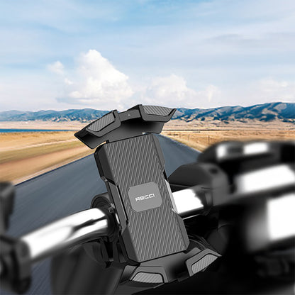 Recci RHO-C33 360° Derece Dönebilen Ayarlanabilir Motosiklet ve Bisiklet Telefon Tutucu Siyah