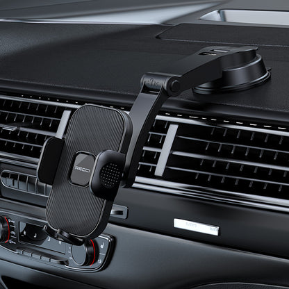 Recci RHO-C39 360 Derece Dönebilen Vantuzlu Araç İçi Telefon Tutucu Siyah