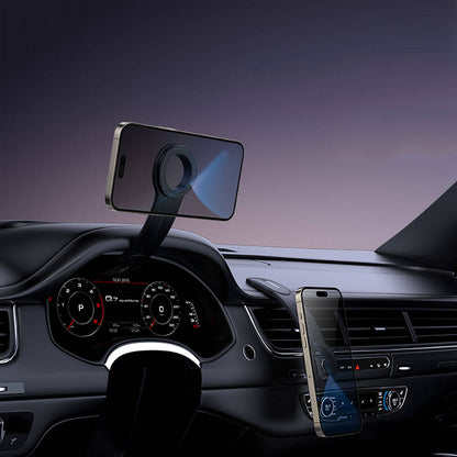 Recci RHO-C40 Magnetik M-safe Uyumlu Bükülebilen Eğimli ve Düz Zemin Araç Telefon Tutucu Siyah