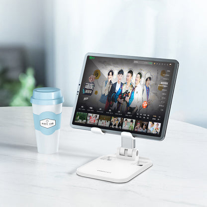 Recci RHO-M10 Ayarlanabilir Katlanabilir 90 Derece Dönebilen Telefon ve Tablet Standı Beyaz