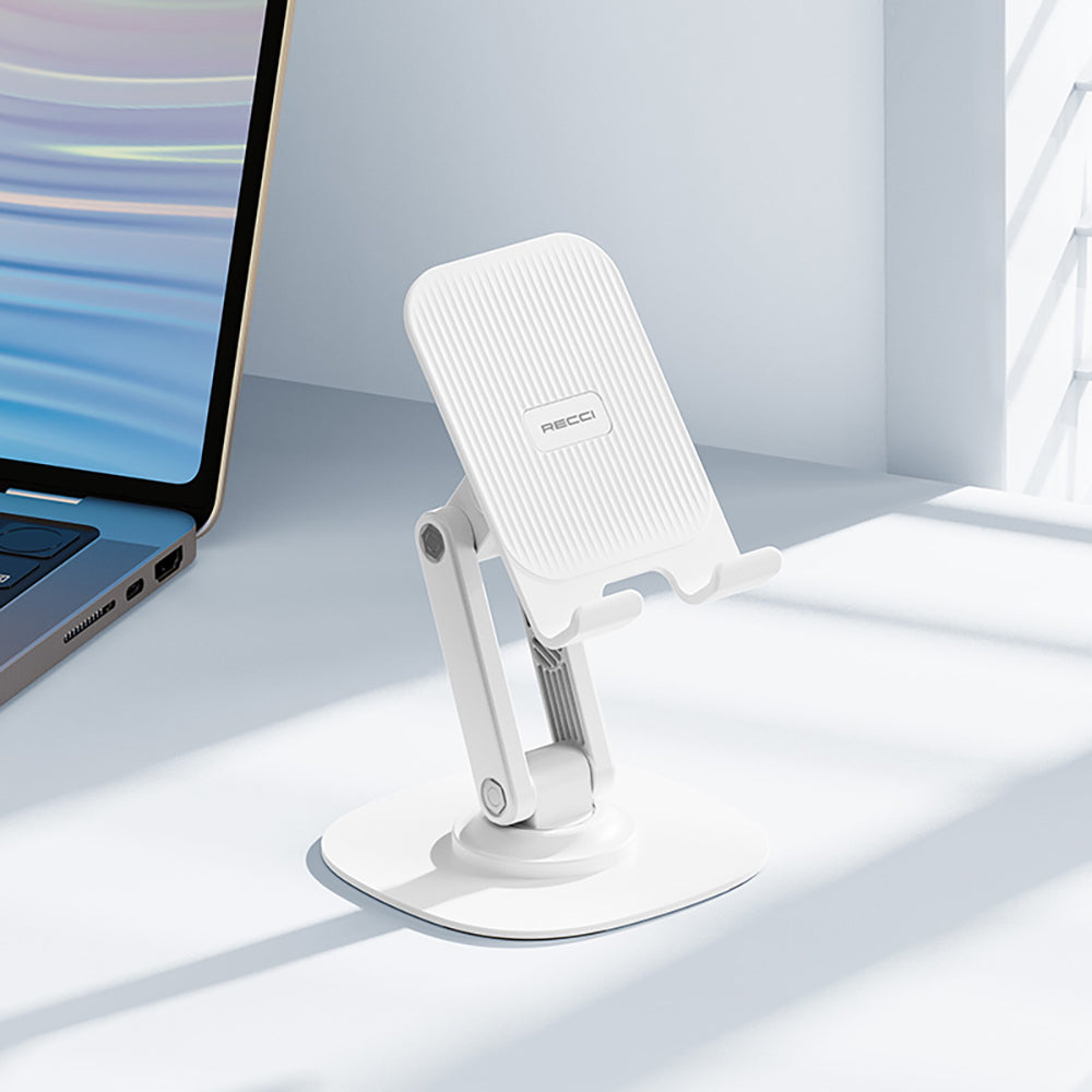 Recci RHO-M20 Ayarlanabilir Katlanabilir 360° Dönebilen Telefon ve Tablet Standı Beyaz
