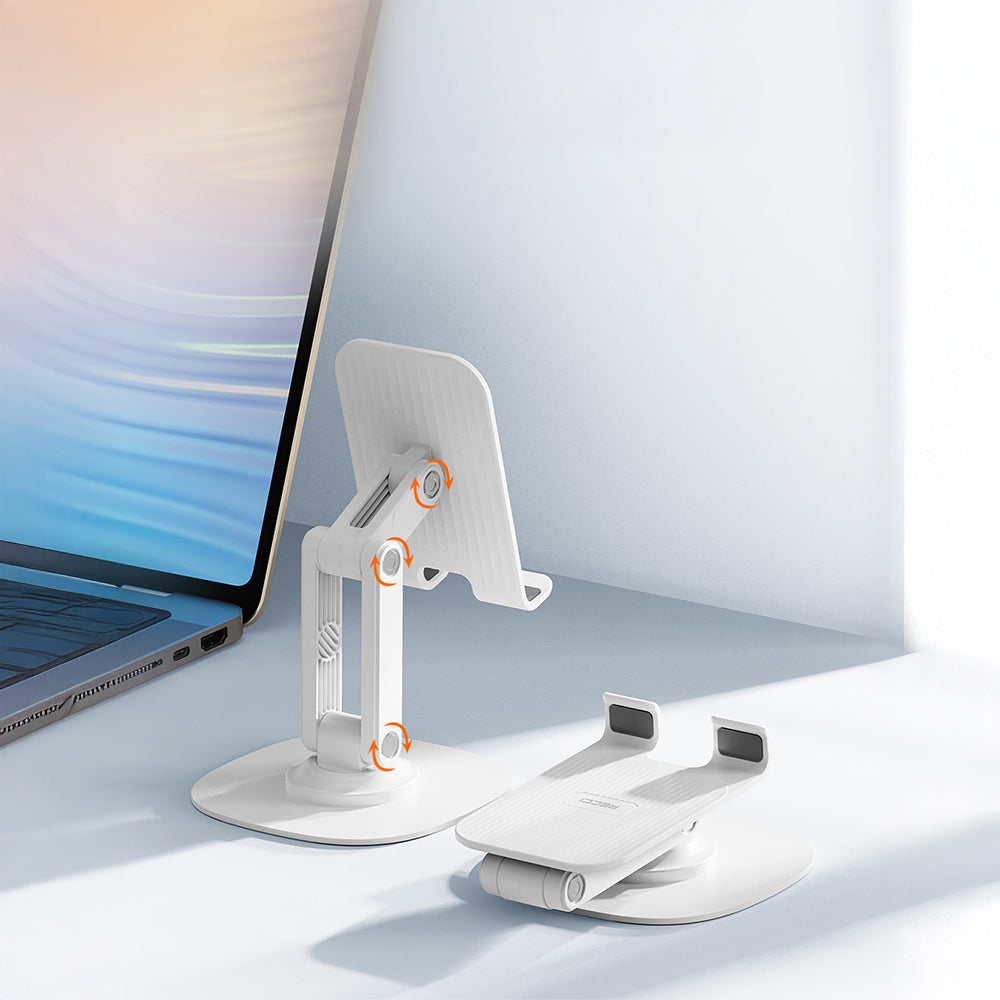 Recci RHO-M20 Ayarlanabilir Katlanabilir 360° Dönebilen Telefon ve Tablet Standı Beyaz
