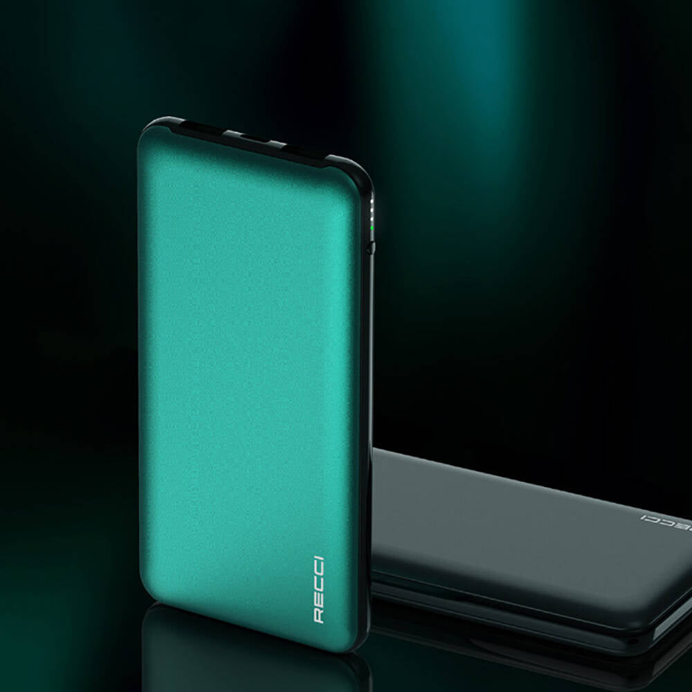 Recci RPB-P05 Greeny Serisi LED Işık Göstergeli Hızlı Şarj Özellikli Taşınabilir Powerbank 22.5W 10000mAh Kırmızı
