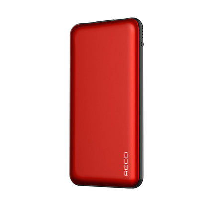 Recci RPB-P05 Greeny Serisi LED Işık Göstergeli Hızlı Şarj Özellikli Taşınabilir Powerbank 22.5W 10000mAh Kırmızı