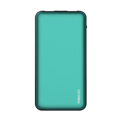 Recci RPB-P05 Greeny Serisi LED Işık Göstergeli Hızlı Şarj Özellikli Taşınabilir Powerbank 22.5W 10000mAh Yeşil