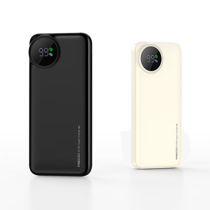 Recci RPB-P48 PD 20W Dijital LED Göstergeli Hızlı Şarj Özellikli Taşınabilir Powerbank 22.5W 10000mAh Siyah