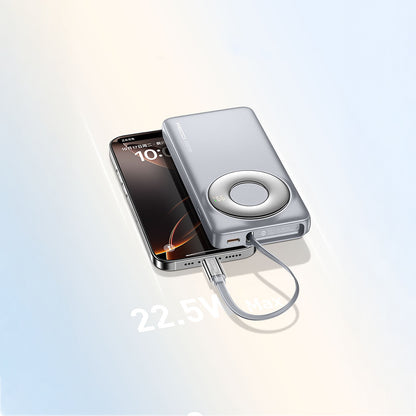 Recci RPB-P58 PD Hızlı Şarj Özellikli Type-C Kablolu Powerbank 22.5W 10.000mAh Gri