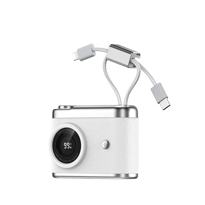 Recci RPB-P66 PD 20W Hızlı Şarj Özellikli Type-C & lightning Kablolu Powerbank 22.5W 10.000mAh Siyah