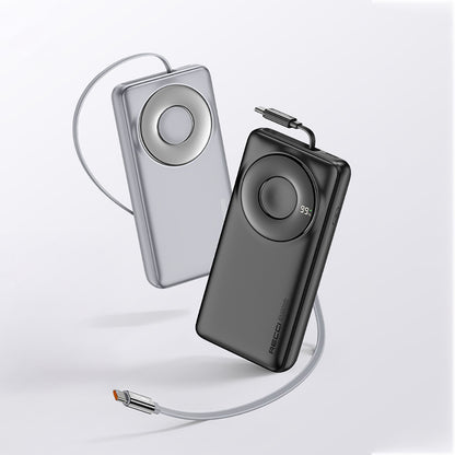 Recci RPB-P72 Hızlı Şarj Özellikli Type-C Kablolu Powerbank 65W 20.000mAh Siyah