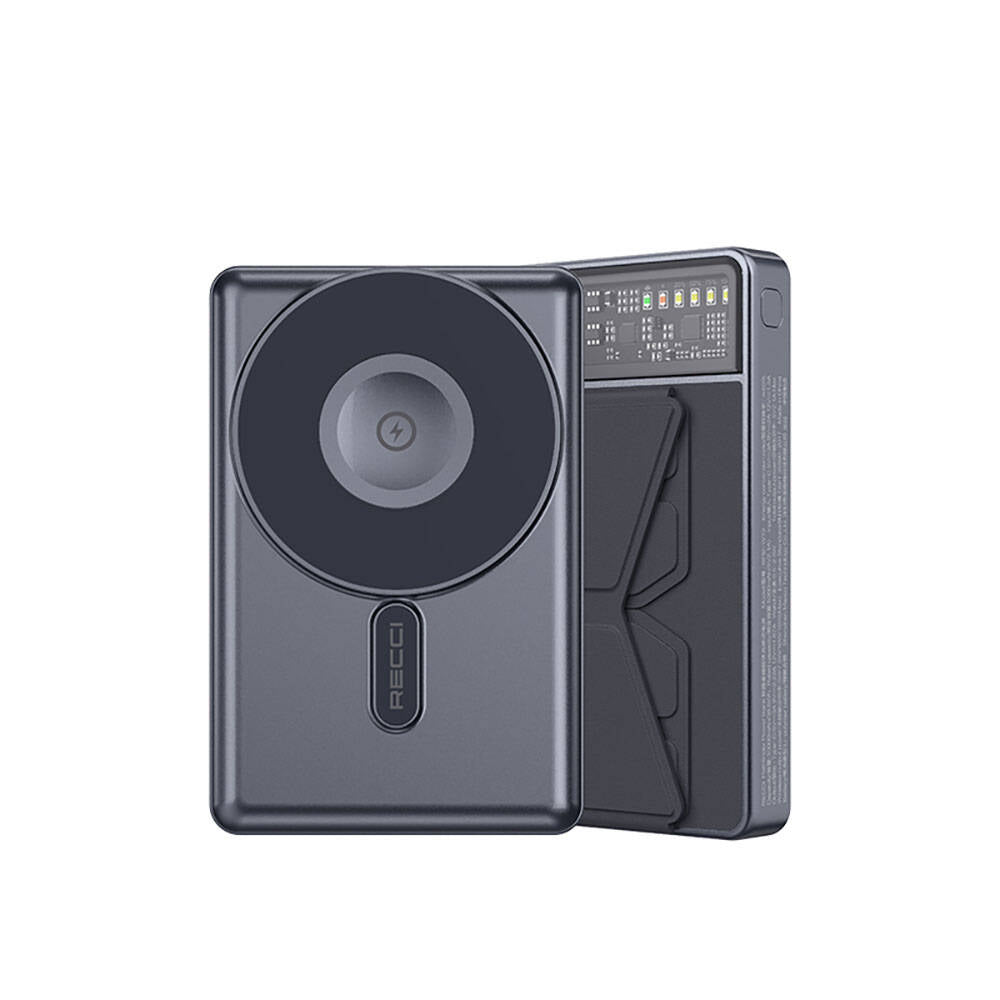 Recci RPB-W19 Standlı M-safe Şarj Özellikli Powerbank 10.000mAh Siyah