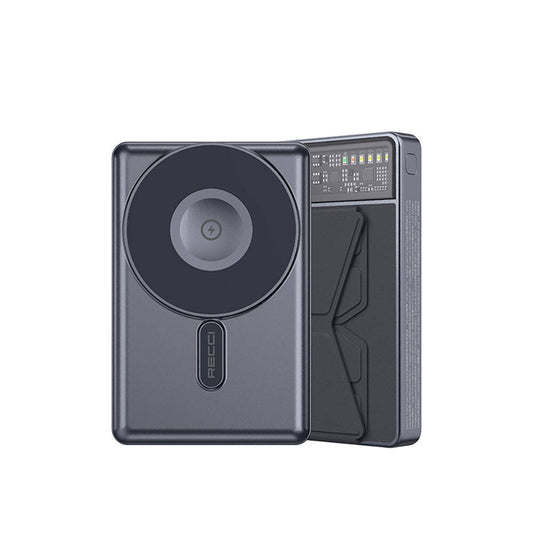 Recci RPB-W19 Standlı M-safe Şarj Özellikli Powerbank 10.000mAh Siyah