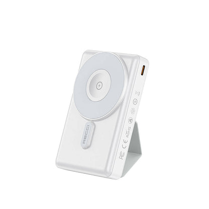 Recci RPB-W19 Standlı M-safe Şarj Özellikli Powerbank 10.000mAh Beyaz