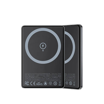 Recci RPB-W20 Taşınabilir Wireless Şarj ve PD Hızlı Şarj Özellikli Powerbank 15W 4900mAh Mavi