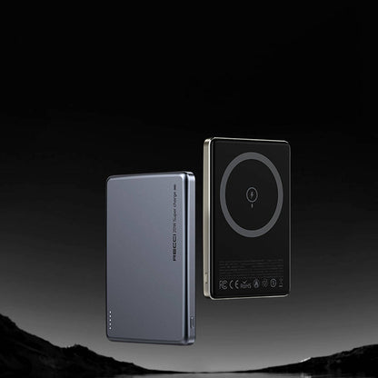 Recci RPB-W20 Taşınabilir Wireless Şarj ve PD Hızlı Şarj Özellikli Powerbank 15W 4900mAh Mavi