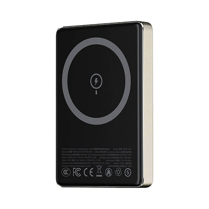 Recci RPB-W26 Armor Serisi Ultra İnce PD 20W Hızlı Şarj Özellikli Wireless Powerbank 15W 10000mAh Gold